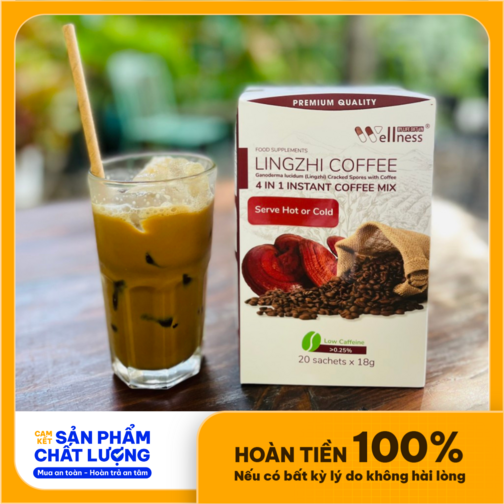 Cà phê sức khỏe Linh Chi Lingzhi Coffee Giảm Cân, Ổn Định Đường Huyết, giúp tỉnh táo, giảm căng thẳng, mệt mỏi, tăng đề kháng